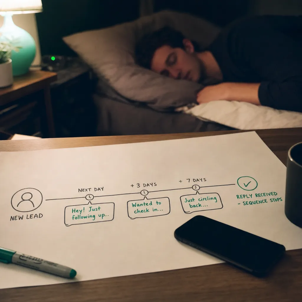 AI following up with small business leads automatically until they reply or book